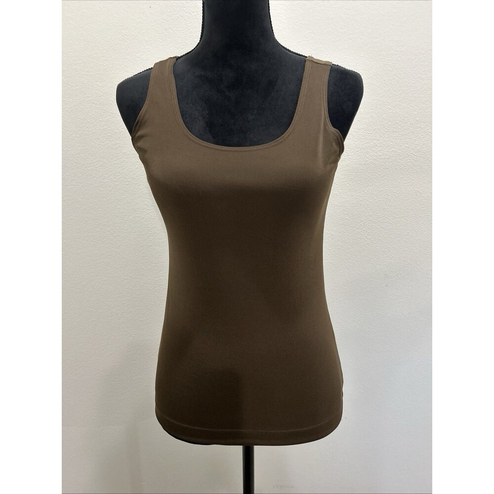 Additions by Chicos Tank Top Size 0 US S Brown Sleeveless Layering Scoop Neck